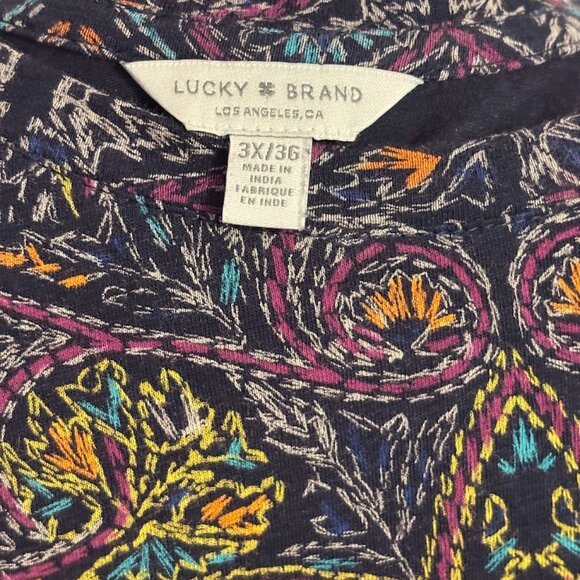 LUCKY BRAND Multicolor Top (Cotton/Modal) - 3x - Picture 4 of 12
